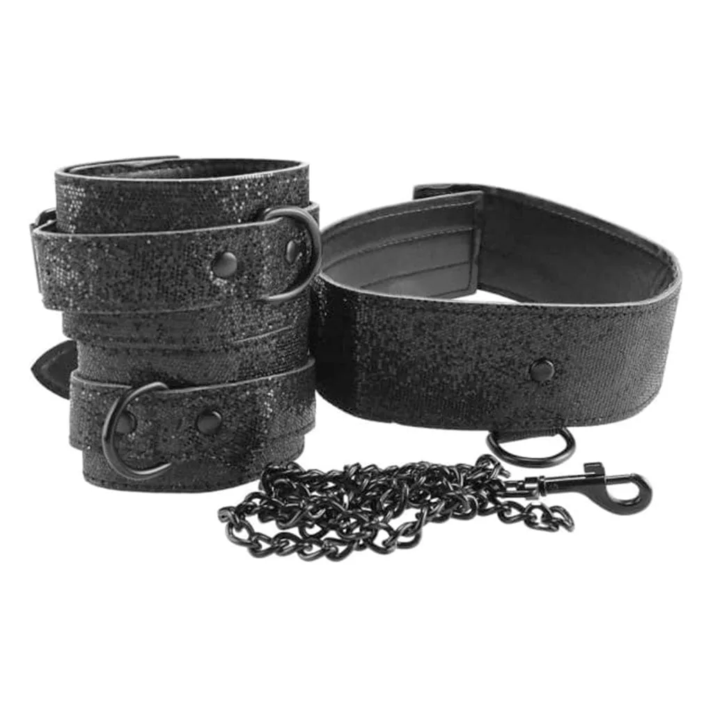 Sportsheets Sex & Mischief Shadow Sparkle Collar & Cuff Set