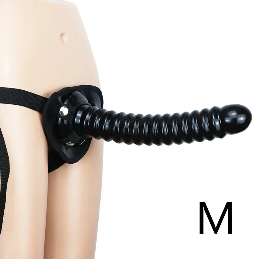 Strapless Strap On Black Dildo - Big Threads Silicone Anal Dildo Butt Plug