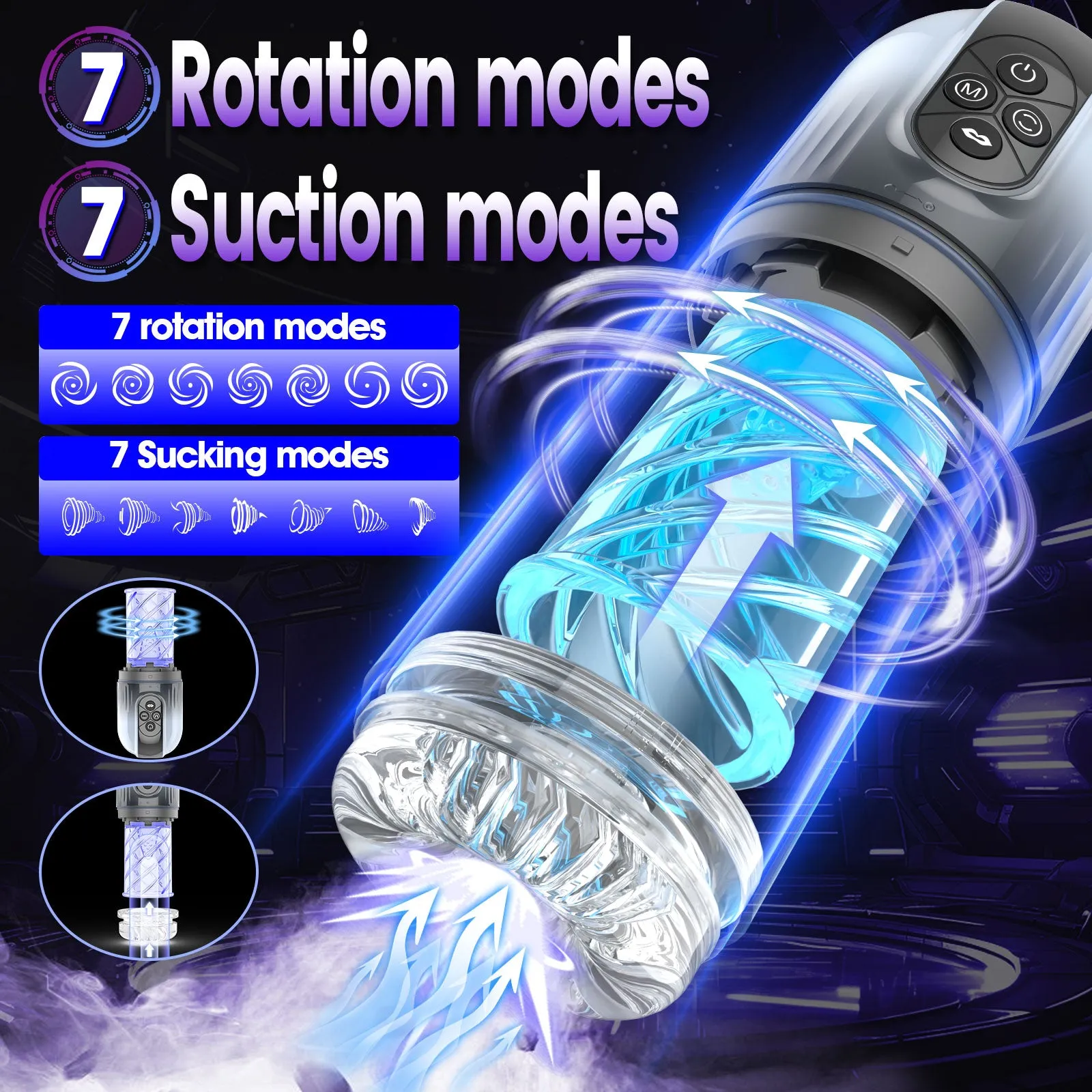 Strapon Adult Stroker Blowjob Machine - Harness Sucking Male Masturbator Penis Massage Vibrator