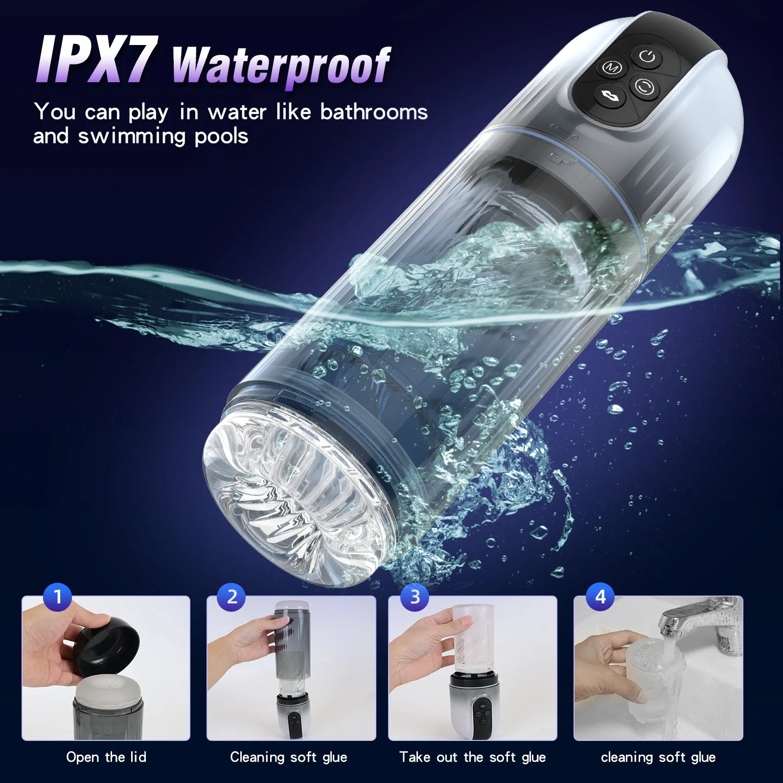 Strapon Adult Stroker Blowjob Machine - Harness Sucking Male Masturbator Penis Massage Vibrator