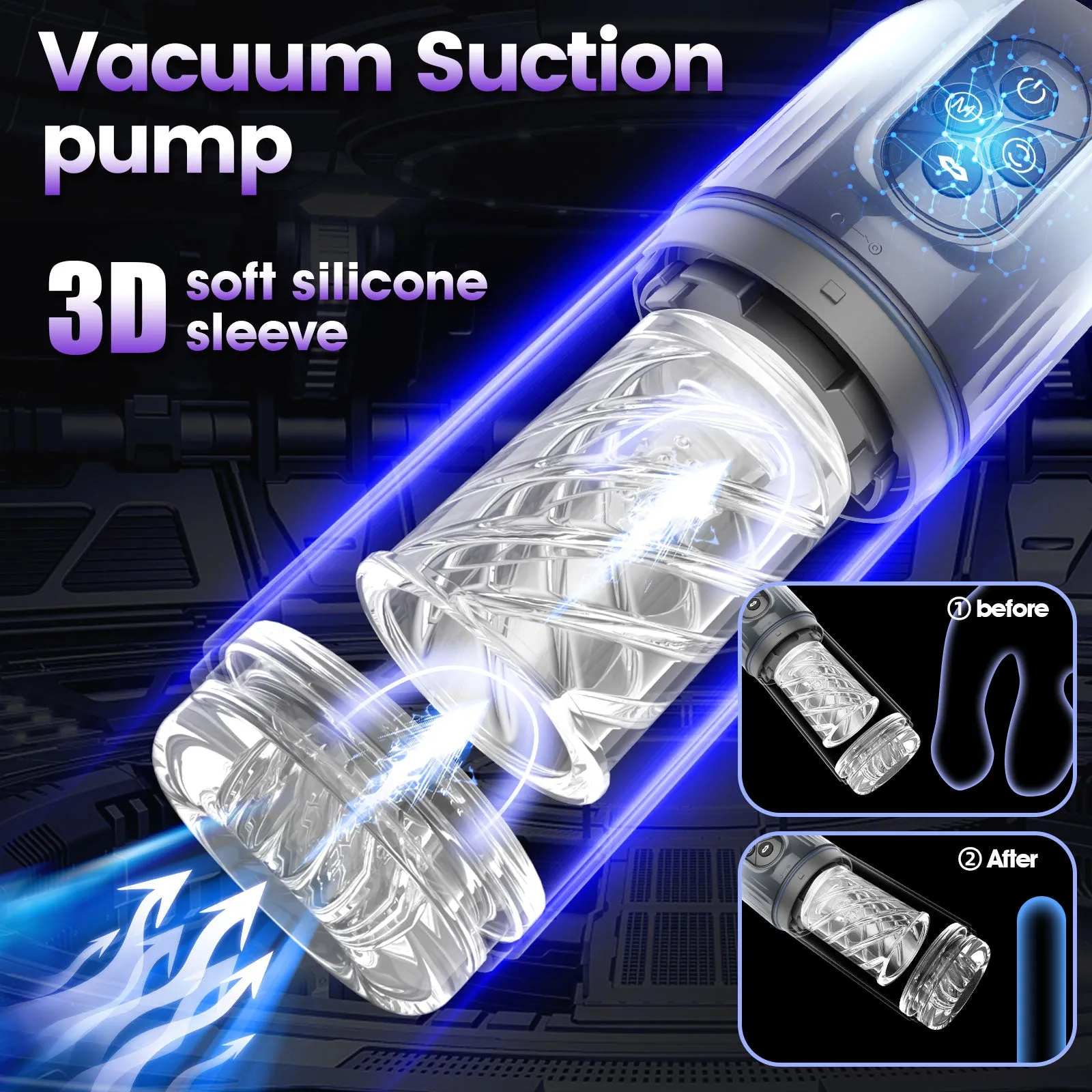 Strapon Adult Stroker Blowjob Machine - Harness Sucking Male Masturbator Penis Massage Vibrator