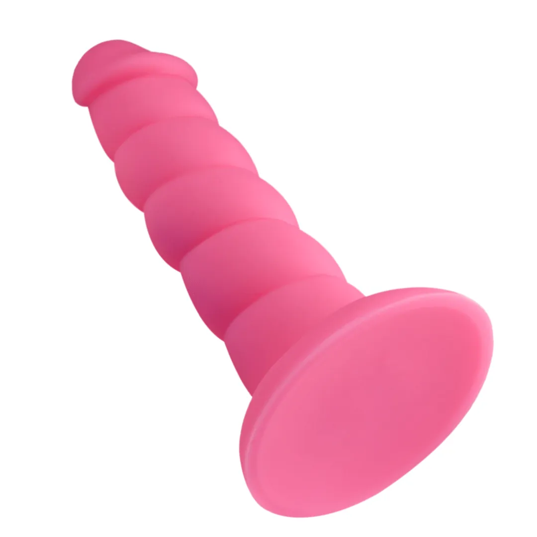 Suga Daddy 8 Inch Swirled Pink Silicone Dildo