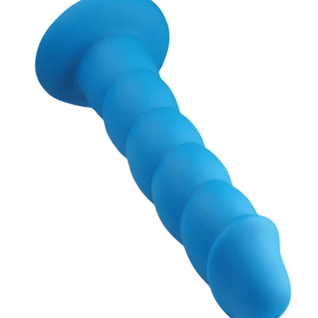 Suga Daddy 9.5 Inch Swirled Blue Silicone Dildo