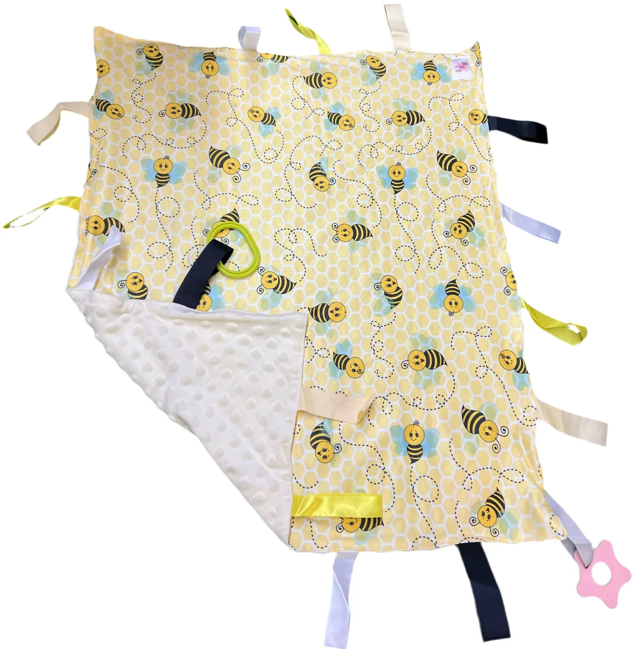 Sweet as Can Bee Cuddle Sensory Security Blanket Toys