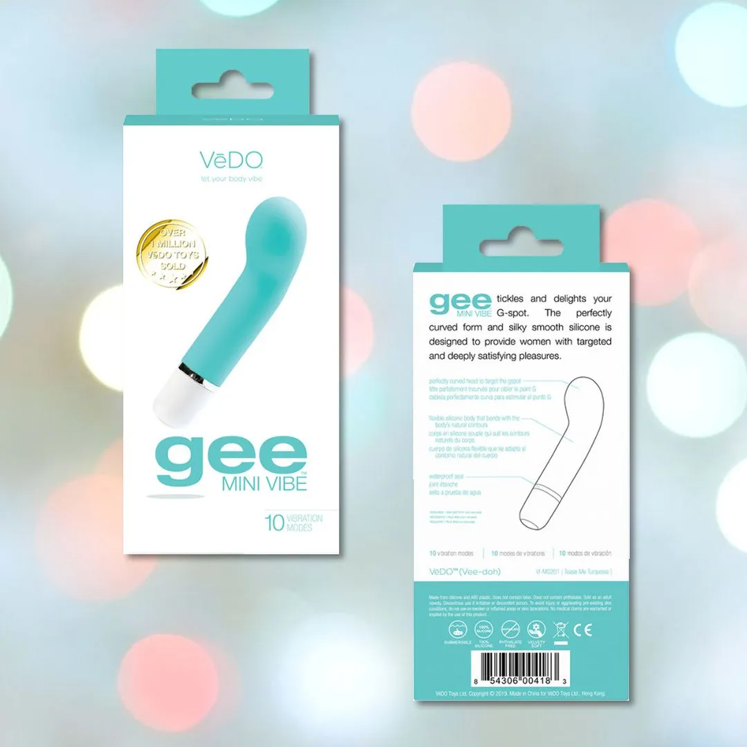VeDO 'Gee' Mini G-Spot Rechargeable Waterproof Vibrator - Turquoise