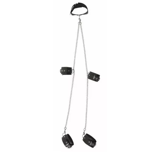 Zado Leather and Metal Leather Fetish Adjustable Restraints Set
