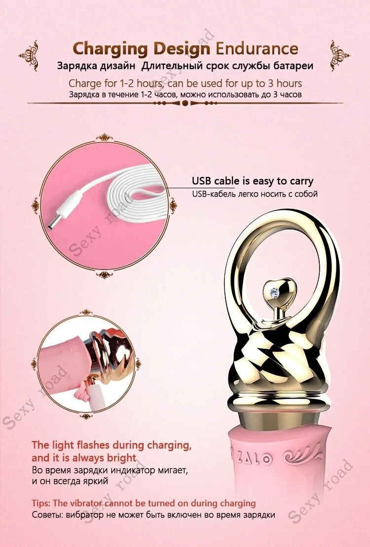 ZALO Courage Silicone G-spot Vibrator Couple Sexual Pleasure Heating Massager Wand Clitoris Stimulator